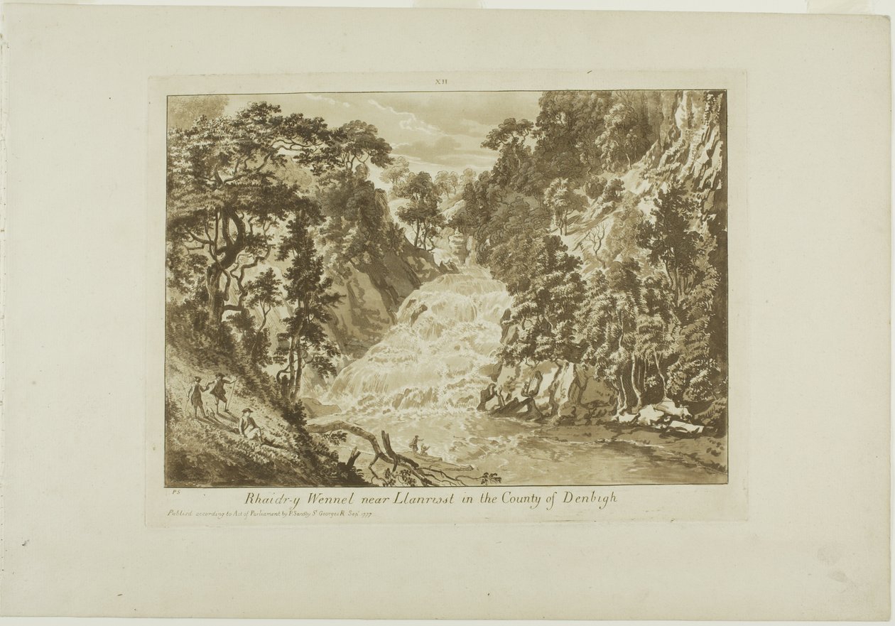 Rhaidr-y Wennel perto de Llanrwst no país de Denbigh de Paul Sandby