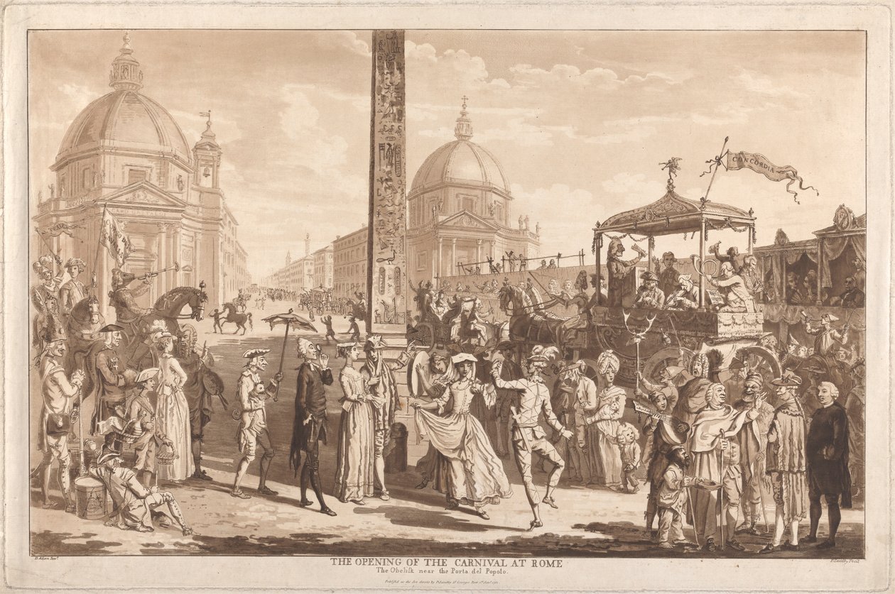 A Abertura do Carnaval em Roma de Paul Sandby