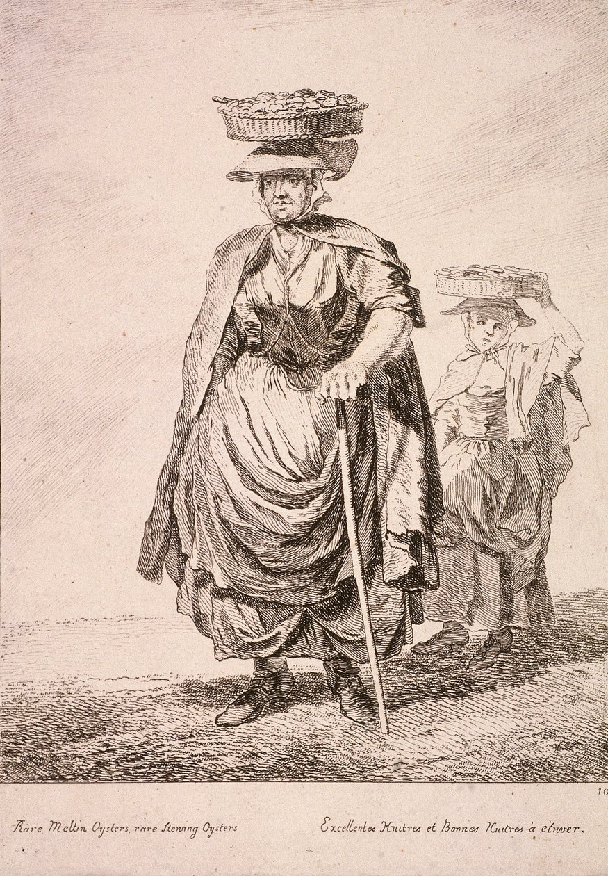 Dois vendedores de ostras, Gritos de Londres, 1760 de Paul Sandby