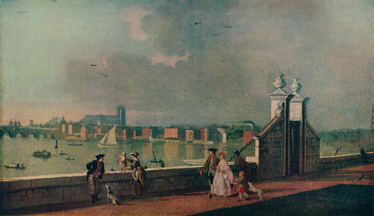 Vista do terraço da Old Somerset House, c1770 de Paul Sandby