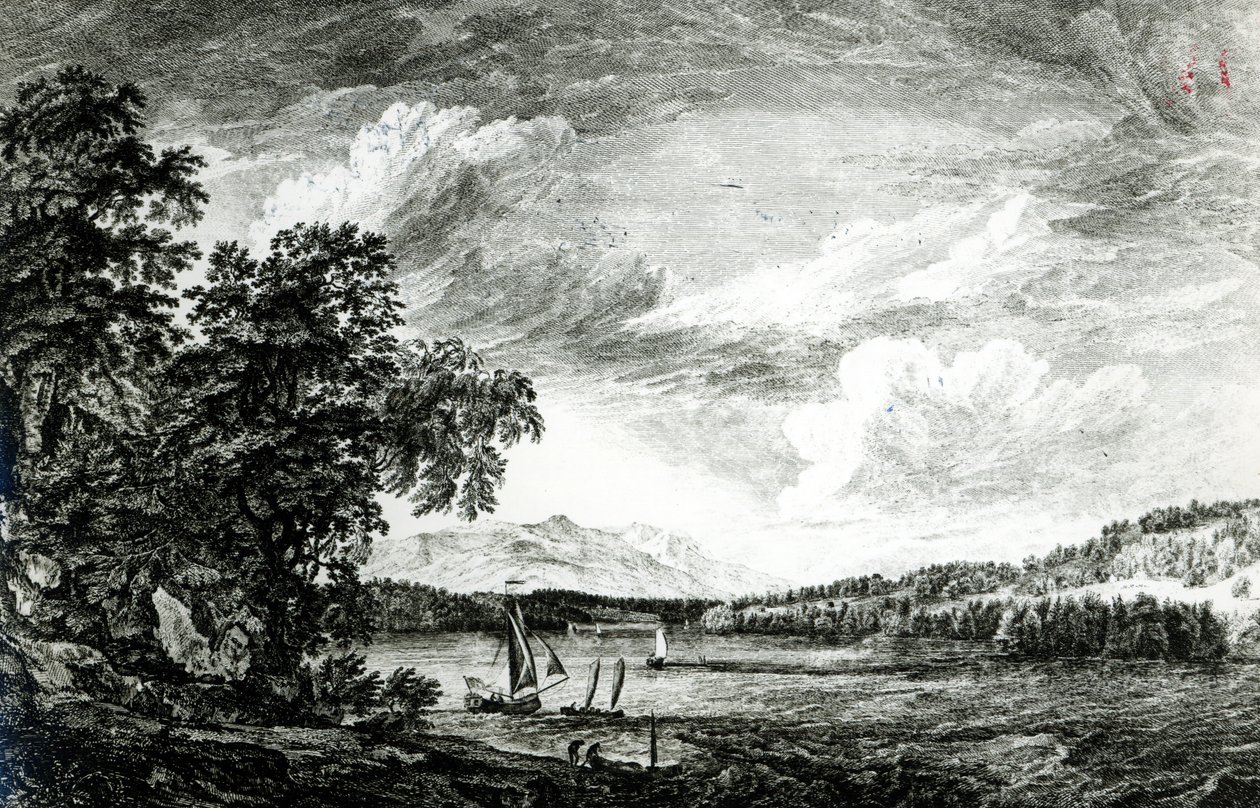 Vista, de, Hudson&39;s, rio, de, Pakepsey de Paul Sandby