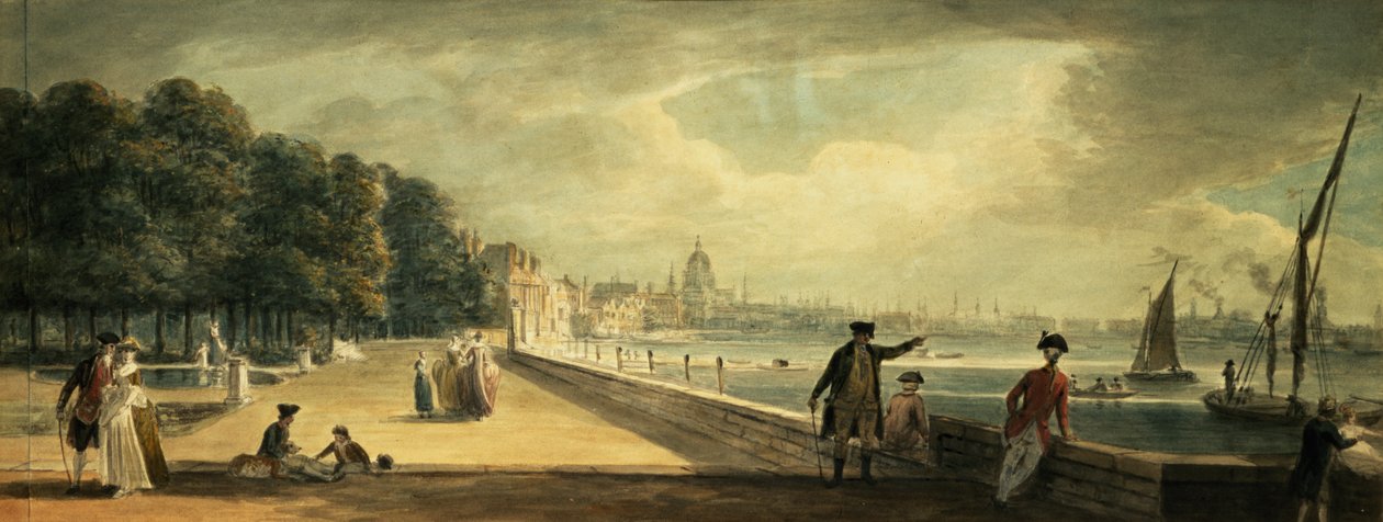 Vista da cidade a partir do terraço da Somerset House de Paul Sandby