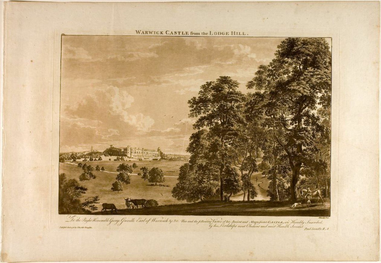 Castelo de Warwick do Lodge Hill, placa 1 de Paul Sandby