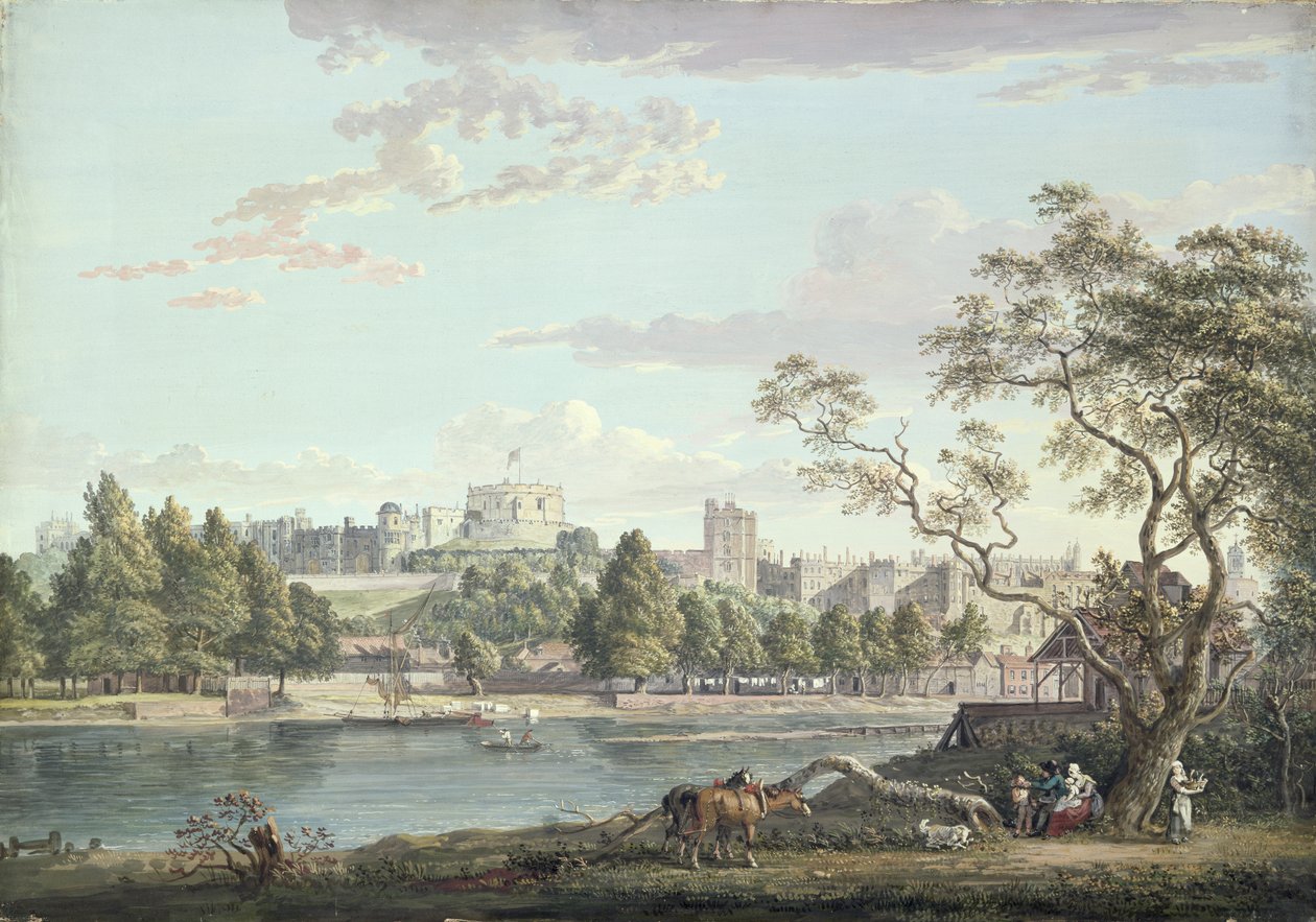 Castelo de Windsor, visto do outro lado do Tamisa (cor de corpo sobre lápis sobre papel) de Paul Sandby
