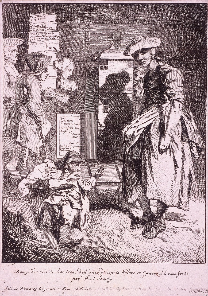 Mulher com um show raro, Gritos de Londres, 1760 de Paul Sandby