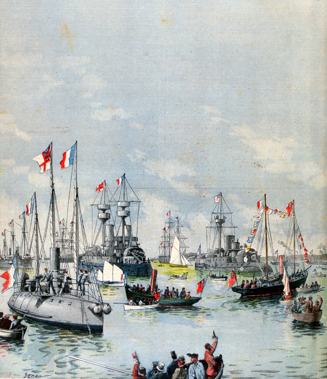 Flotilha francesa no porto de Portsmouth, 1891 de Paul Senau
