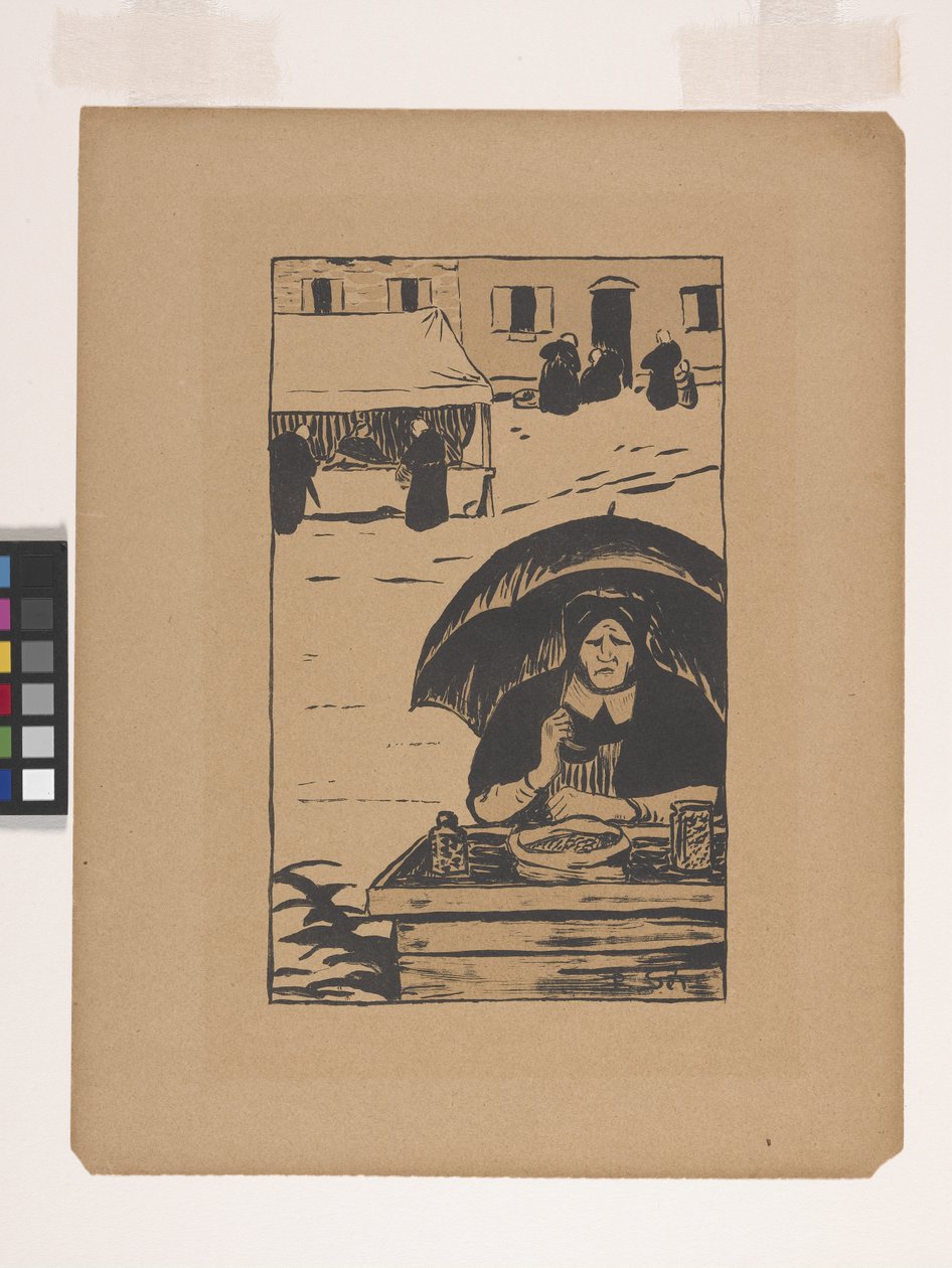 La Marchande Ambulante (A Vendedora de Rua) (litografia a cores) de Paul Sérusier