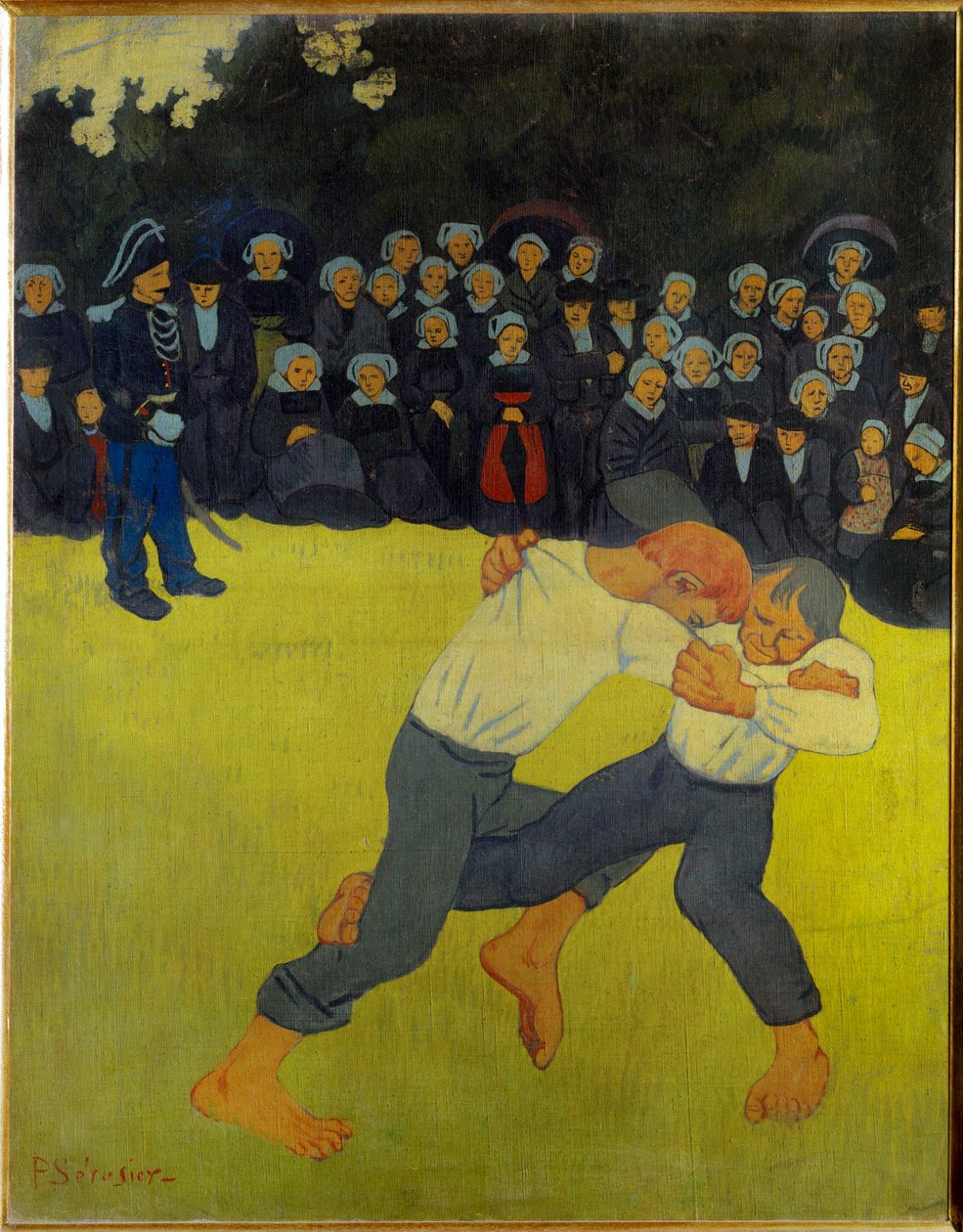 La lutte Bretonne (pintura sobre tela) de Paul Serusier