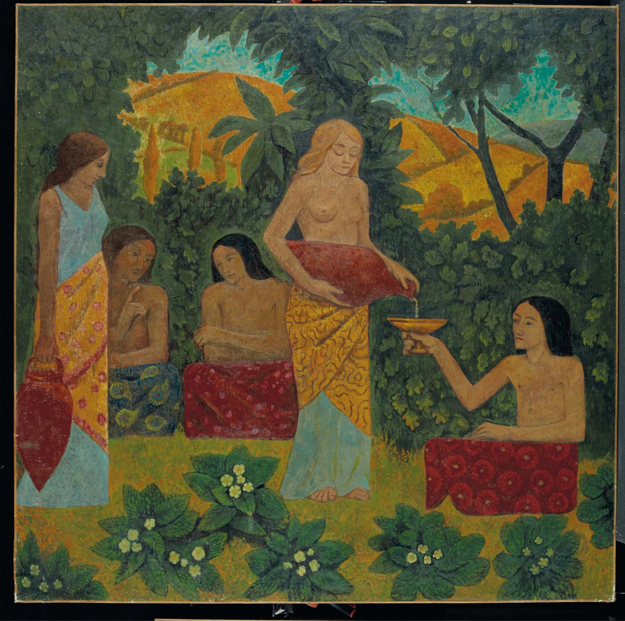 Libações, cinco figuras numa floresta mítica de Paul Sérusier