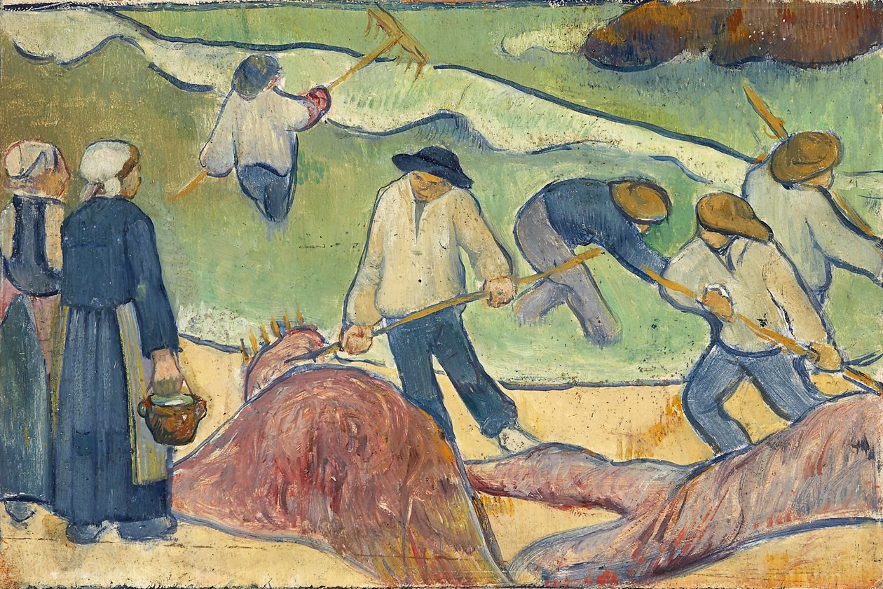 Pequena paisagem com pescadores tang, de Serusier, Paul (1864-1927). Óleo sobre cartão, c. 1889. Dimensão : 21,9x33,2 cm. Staedtische Galerie im Staedelschen Kunstinstitut, Frankfurt am Main de Paul Sérusier