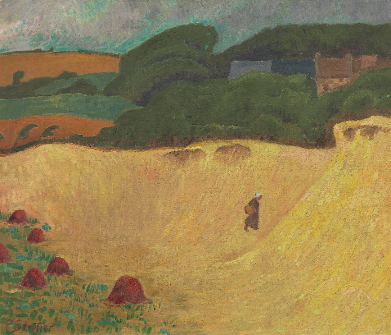 A praia de Les Grands Sables em Le Pouldu de Paul Sérusier