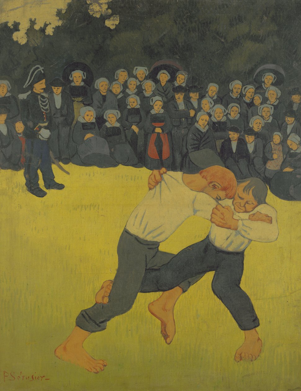 The Wrestling Bretons, c.1893 (óleo sobre tela) de Paul Sérusier
