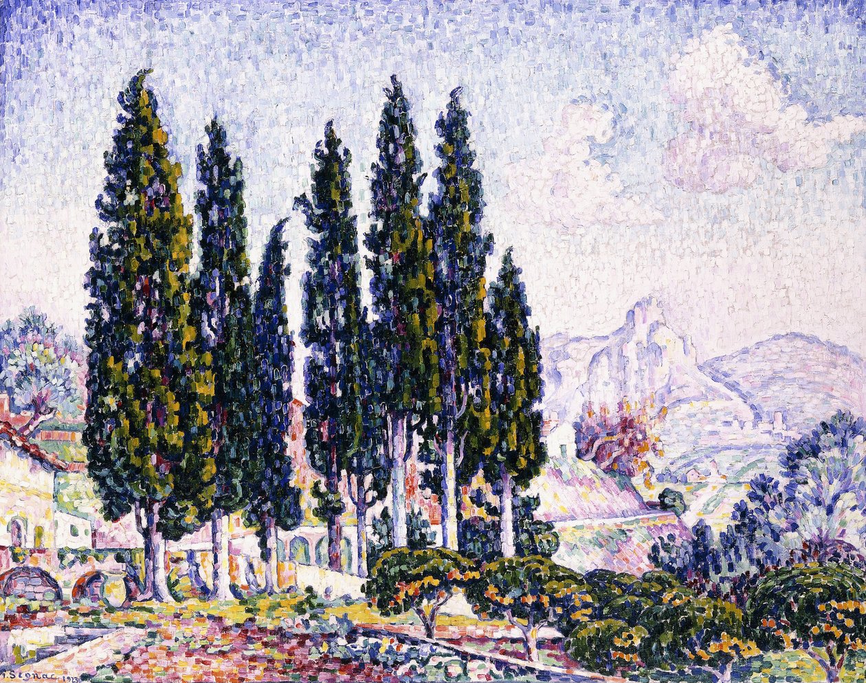 Um jardim em Saint-Paul, 1923 de Paul Signac
