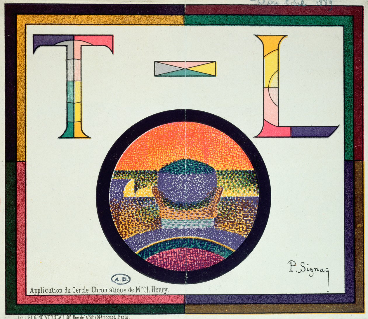 Aplicação do &39;Círculo Cromático&39; de Charles Henry, 1889 de Paul Signac