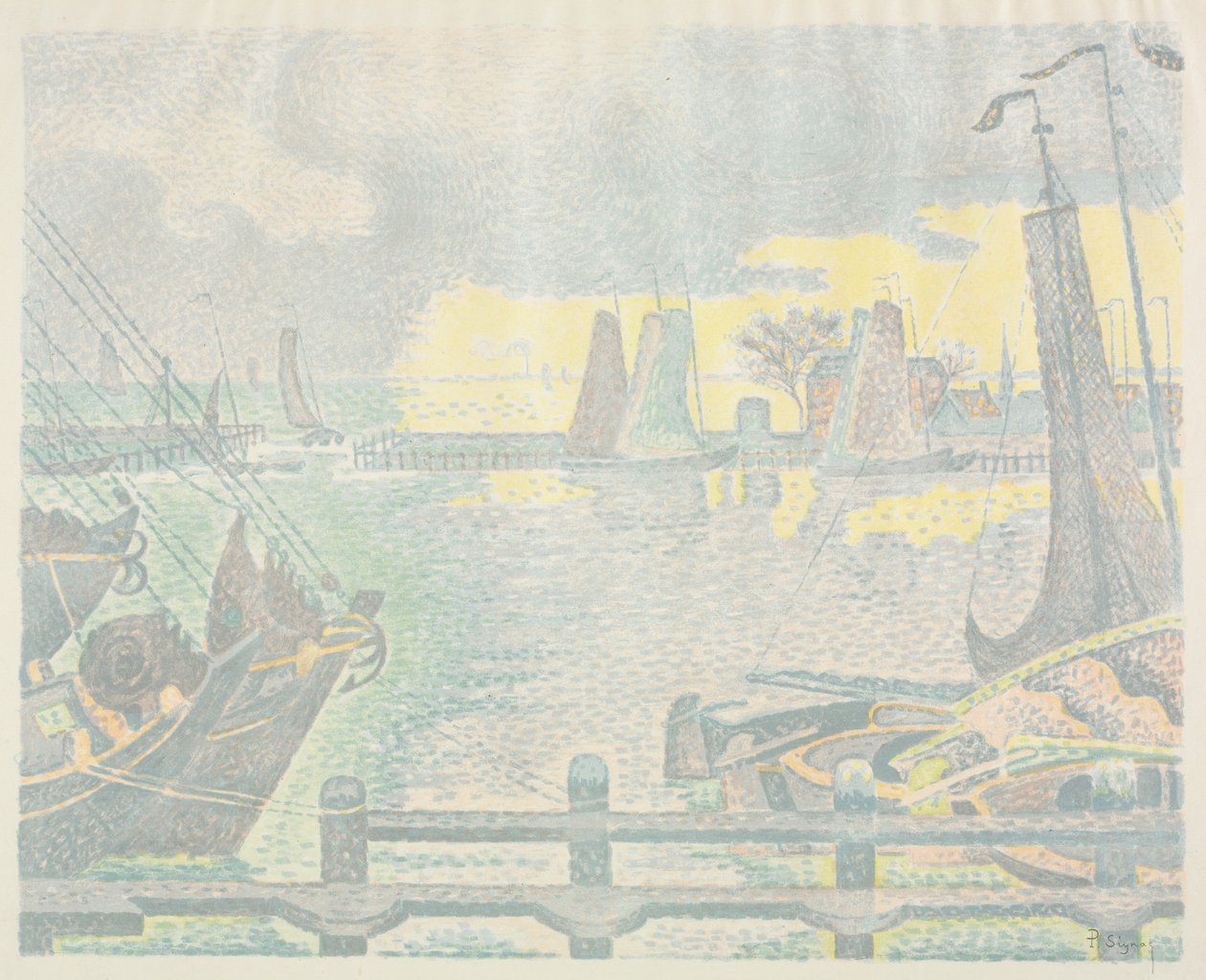Barcos em Flushing de Paul Signac