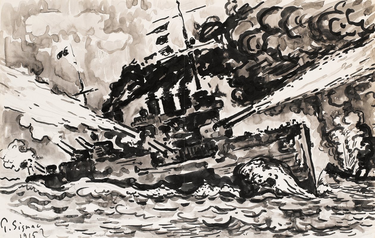 Lutador de navio de guerra de Paul Signac