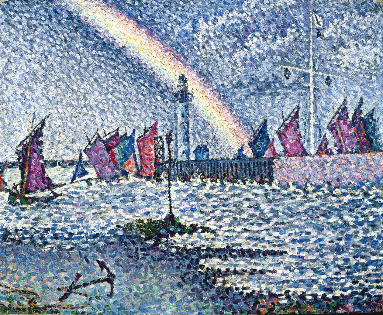 Entrada ao Porto de Honfleur (óleo sobre tela) de Paul Signac