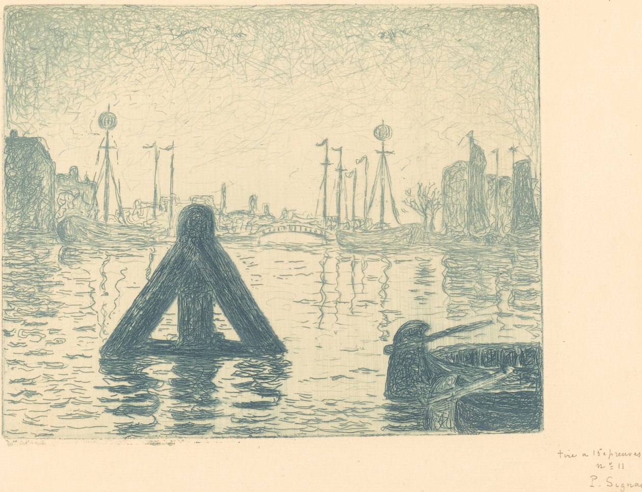 Porto na Holanda - Flushing (La balise - En Holland, Flessingue) de Paul Signac