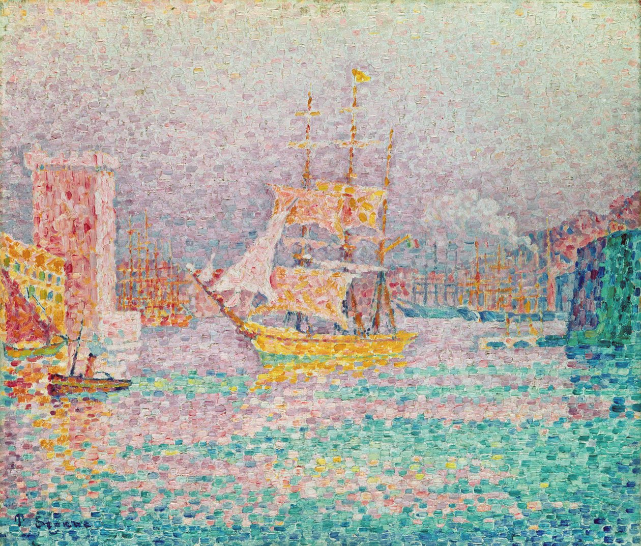 Porto em Marselha, c.1906 de Paul Signac