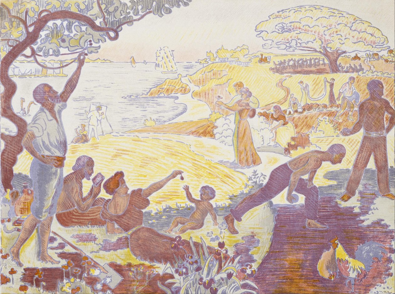 No tempo da harmonia: A alegria de viver - Domingo à beira-mar de Paul Signac