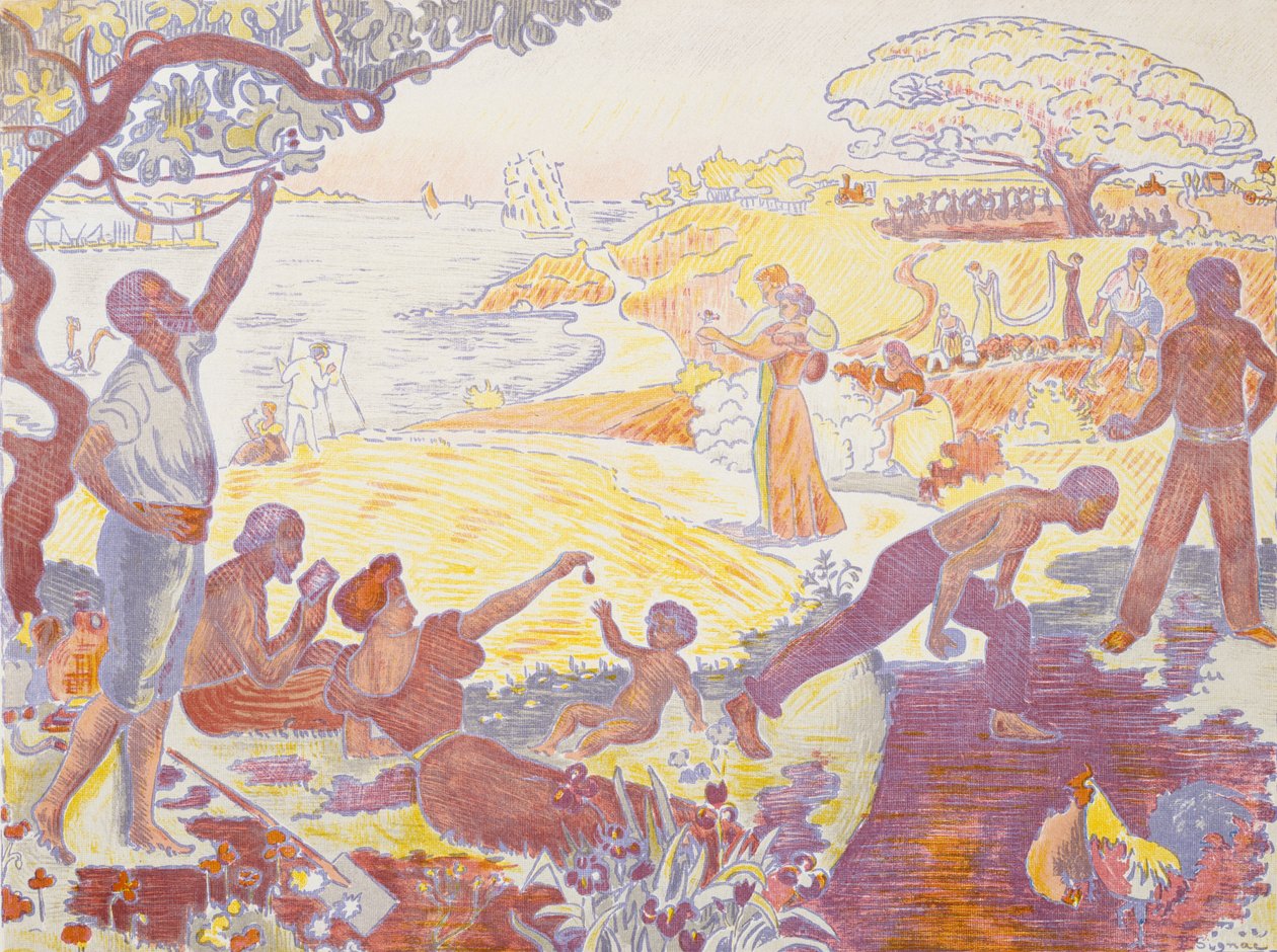 Em Tempo de Harmonia: A Alegria da Vida - Domingo à Beira-mar de Paul Signac