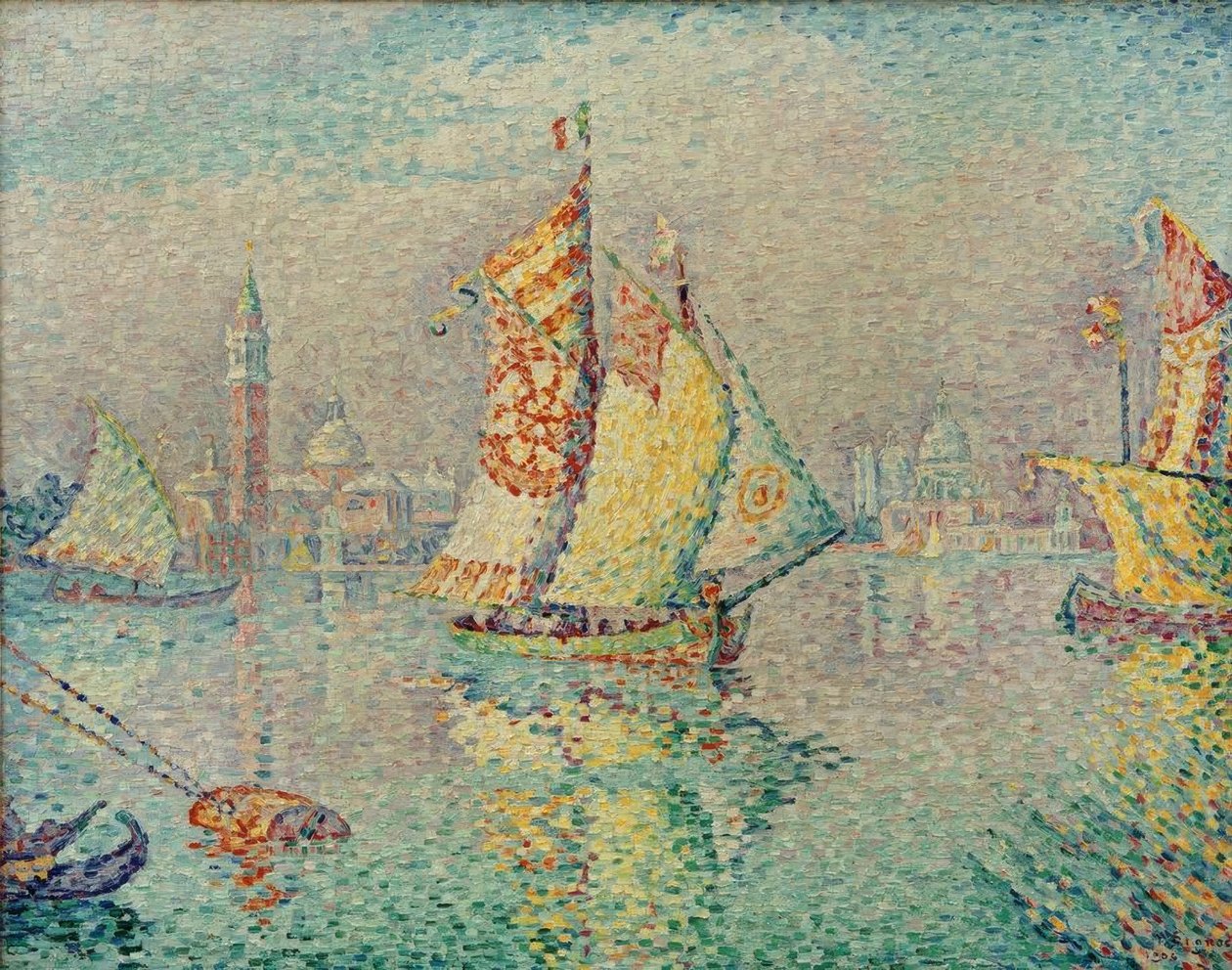 Laguna, vela amarela de Paul Signac