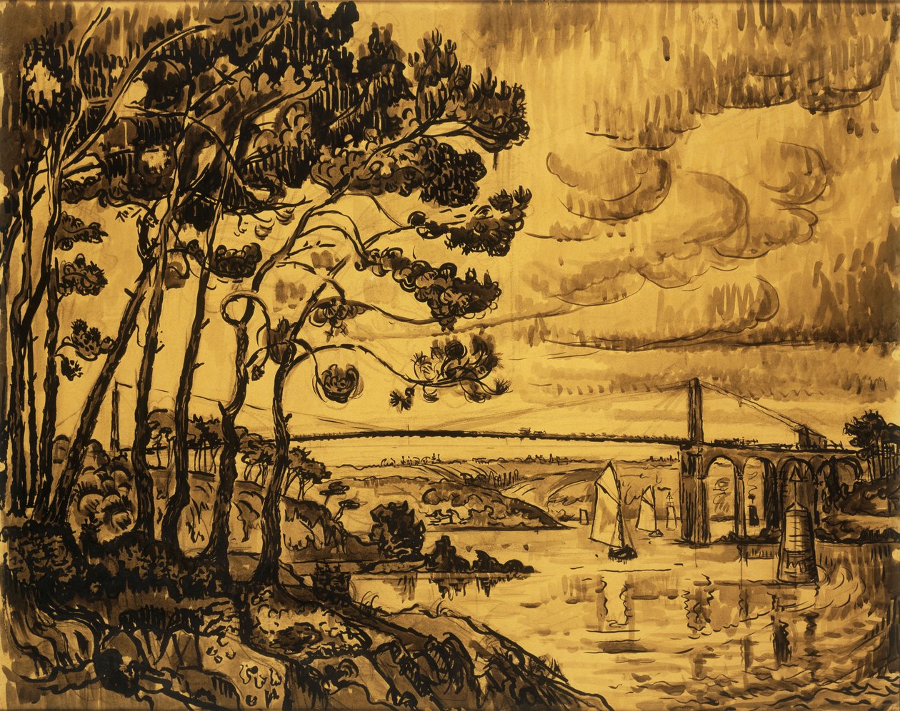 Ponte Lezardrieux, 1922 de Paul Signac