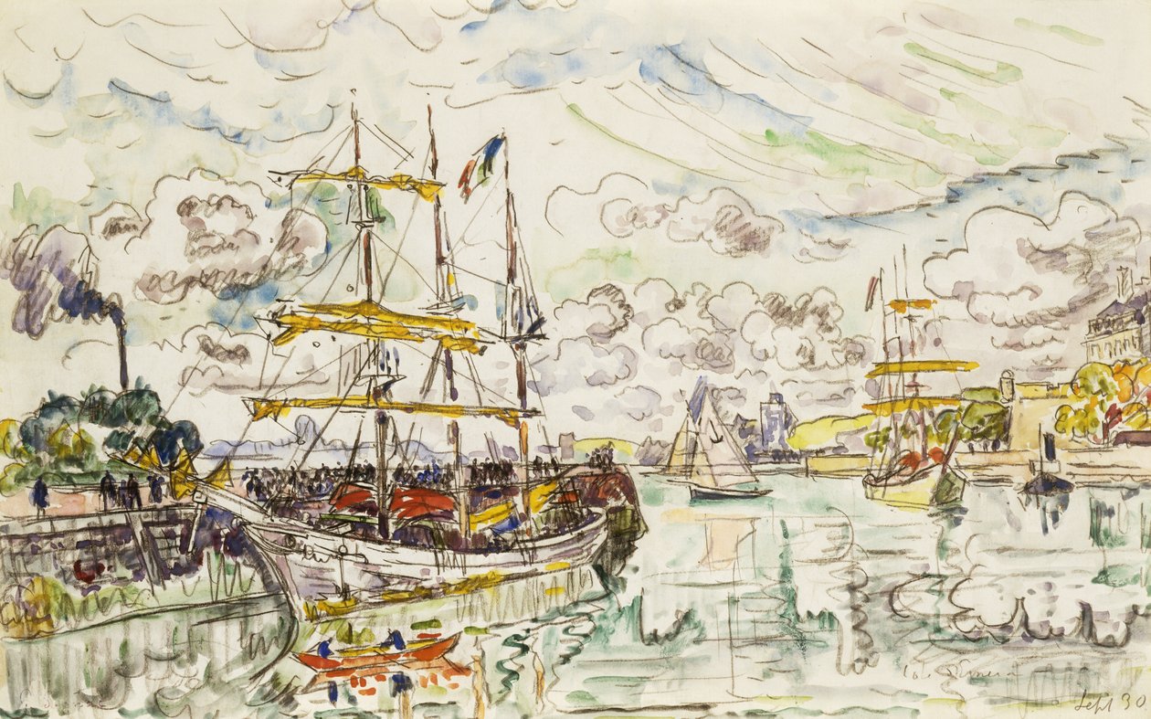 O porto de Saint-Malo, 1930 de Paul Signac
