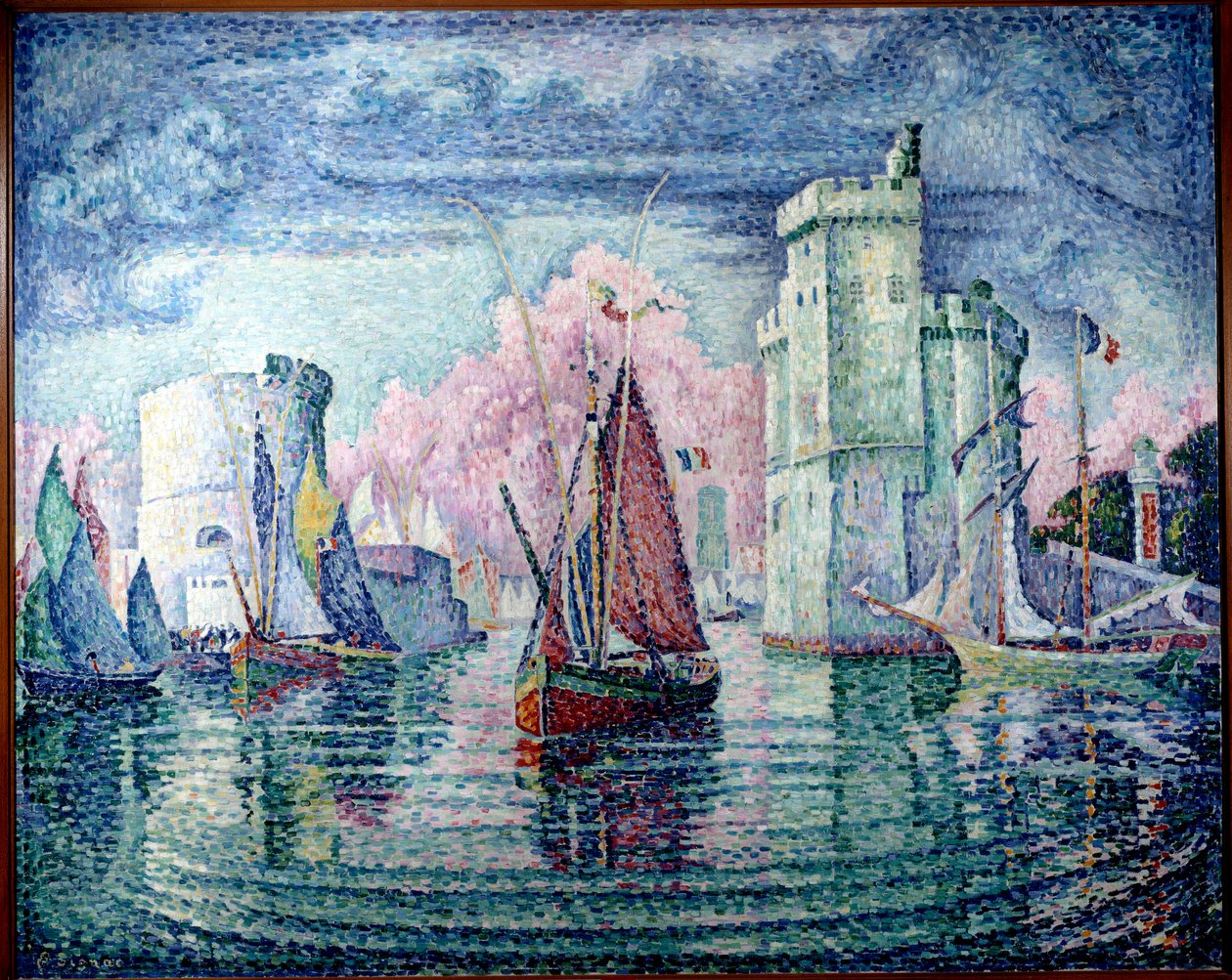 O porto de La Rochelle Pintura de Paul Signac (1863-1935) 1921 Sol. 1,3x1,62 m Paris, musee d