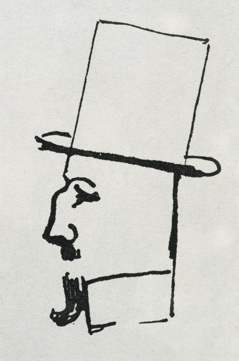 Retrato de Félix Fénéon (tinta no papel) de Paul Signac