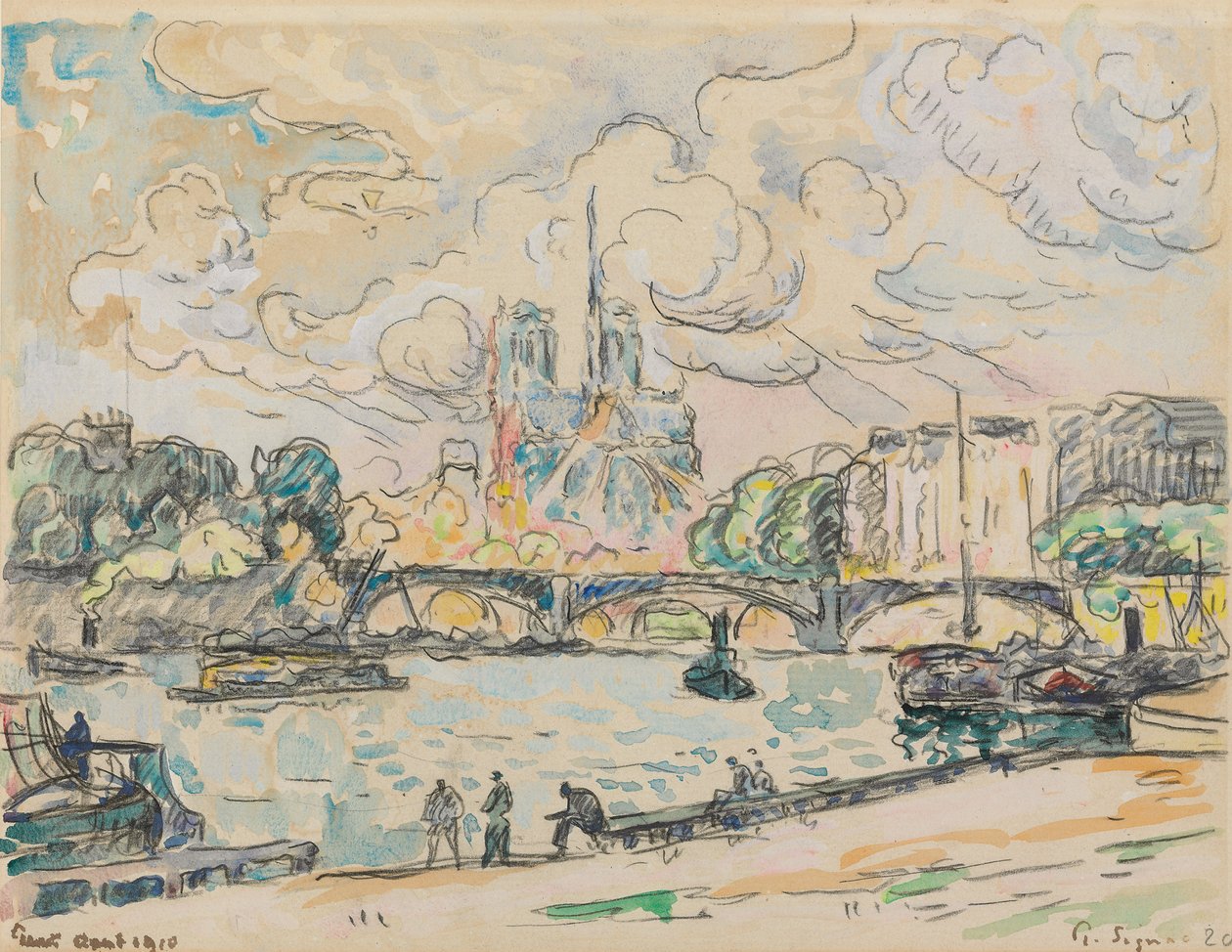 Quai d&39;Austerlitz, 1910 de Paul Signac