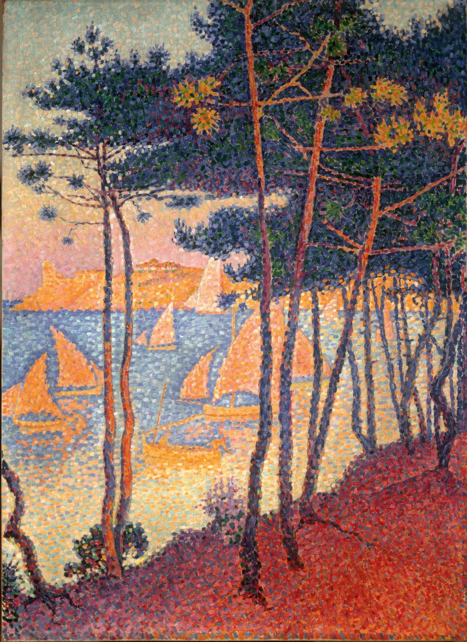 Velas e pinheiros de Paul Signac