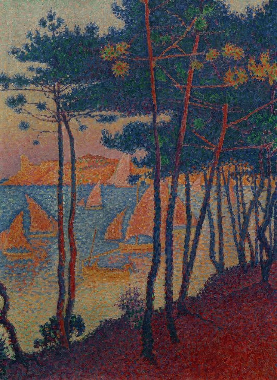 Velas e pinheiros de Paul Signac