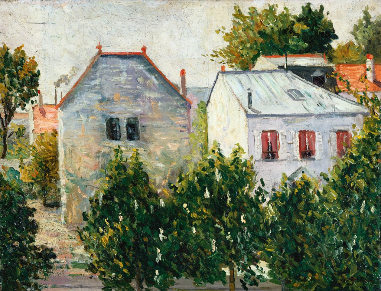Jardim suburbano em Asnieres, 1883 de Paul Signac