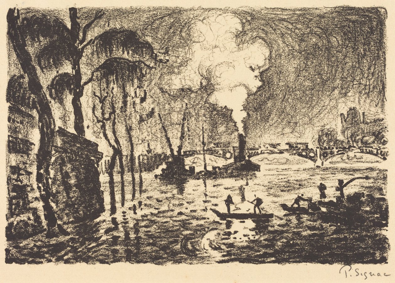 O Sena em cheia em 1910 de Paul Signac