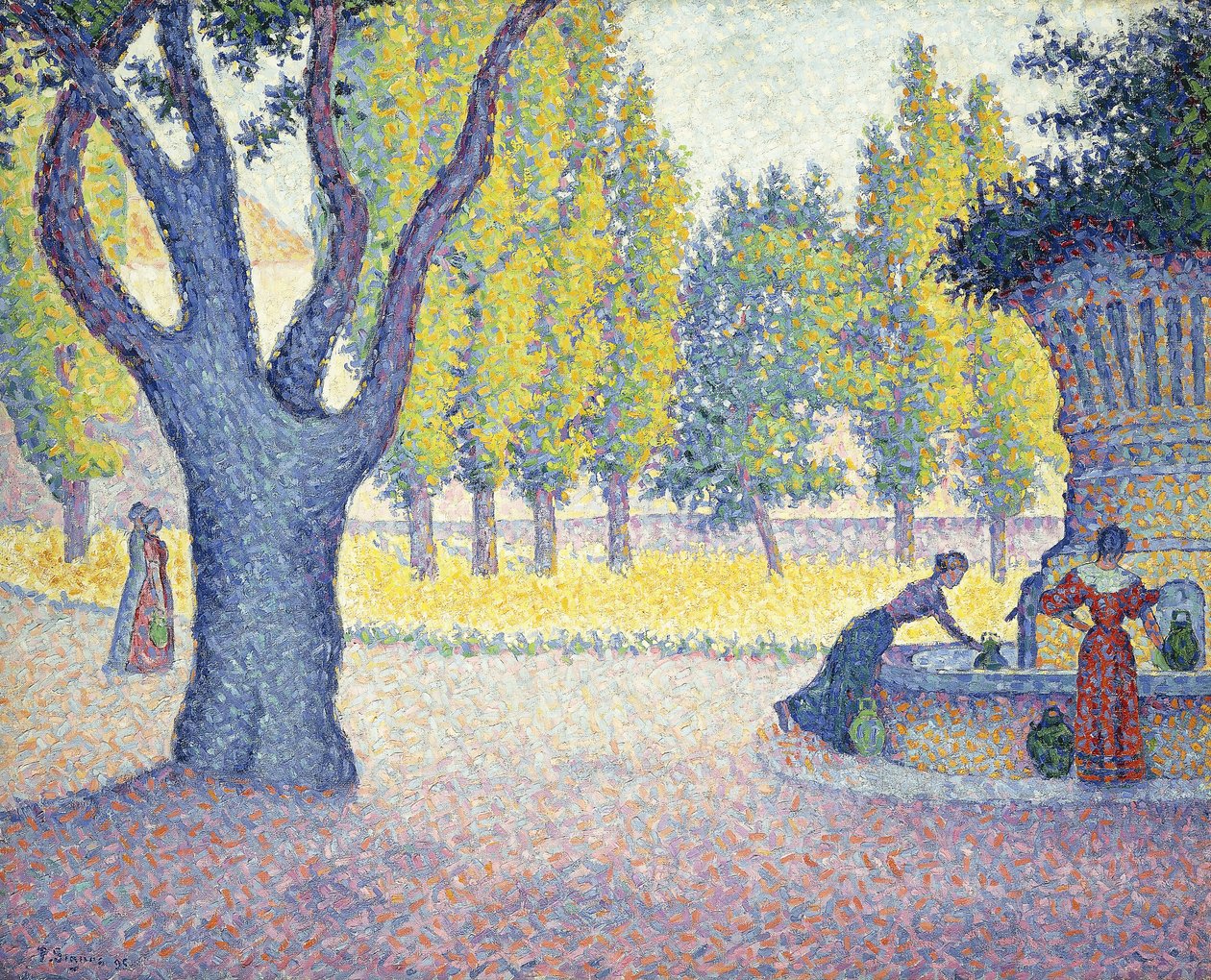 A Fonte dos Lices em St, 1895 de Paul Signac