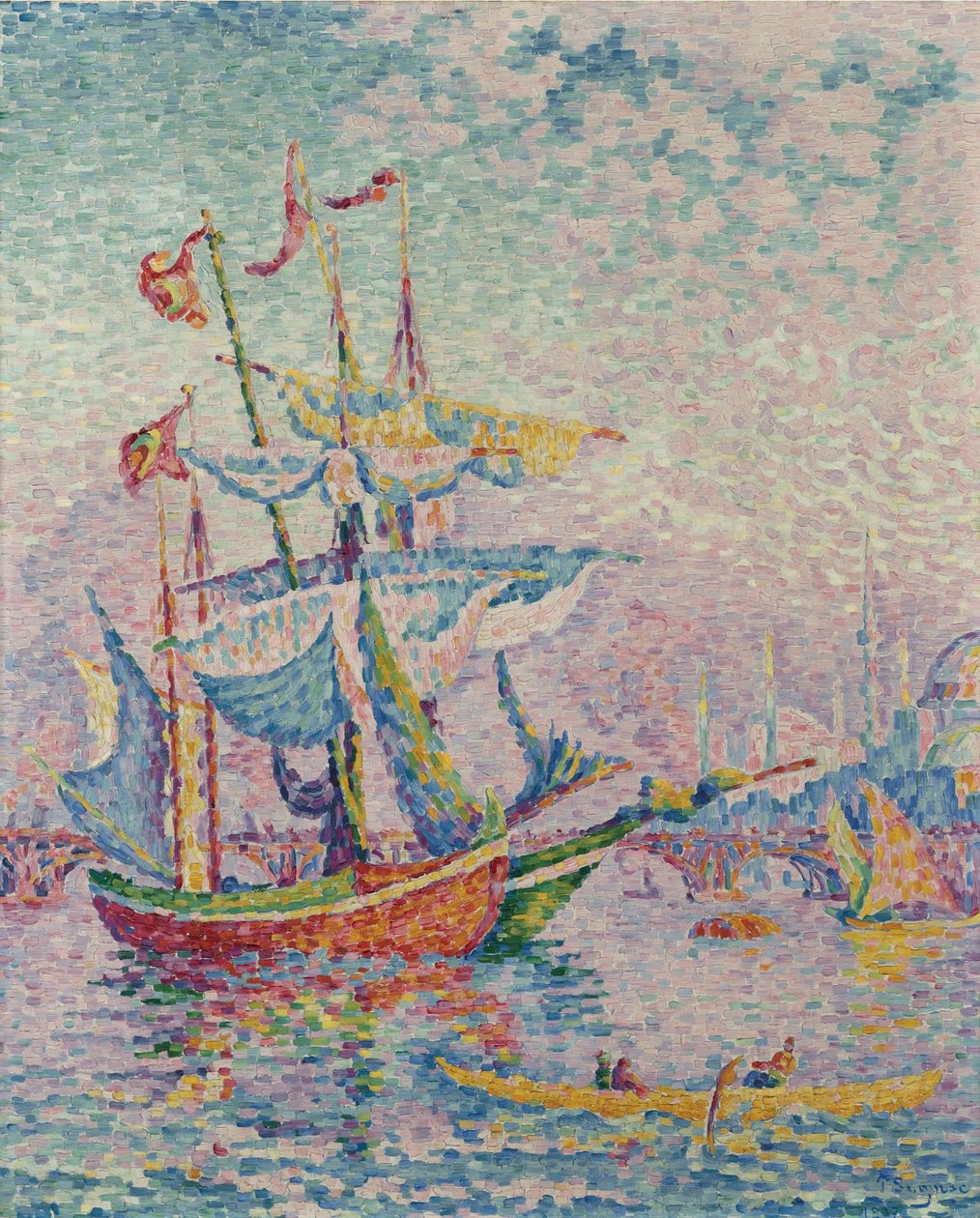 O Chifre Dourado. A ponte, 1907 de Paul Signac