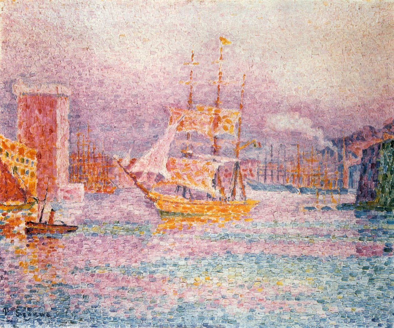 O porto de Marselha, 1907 de Paul Signac