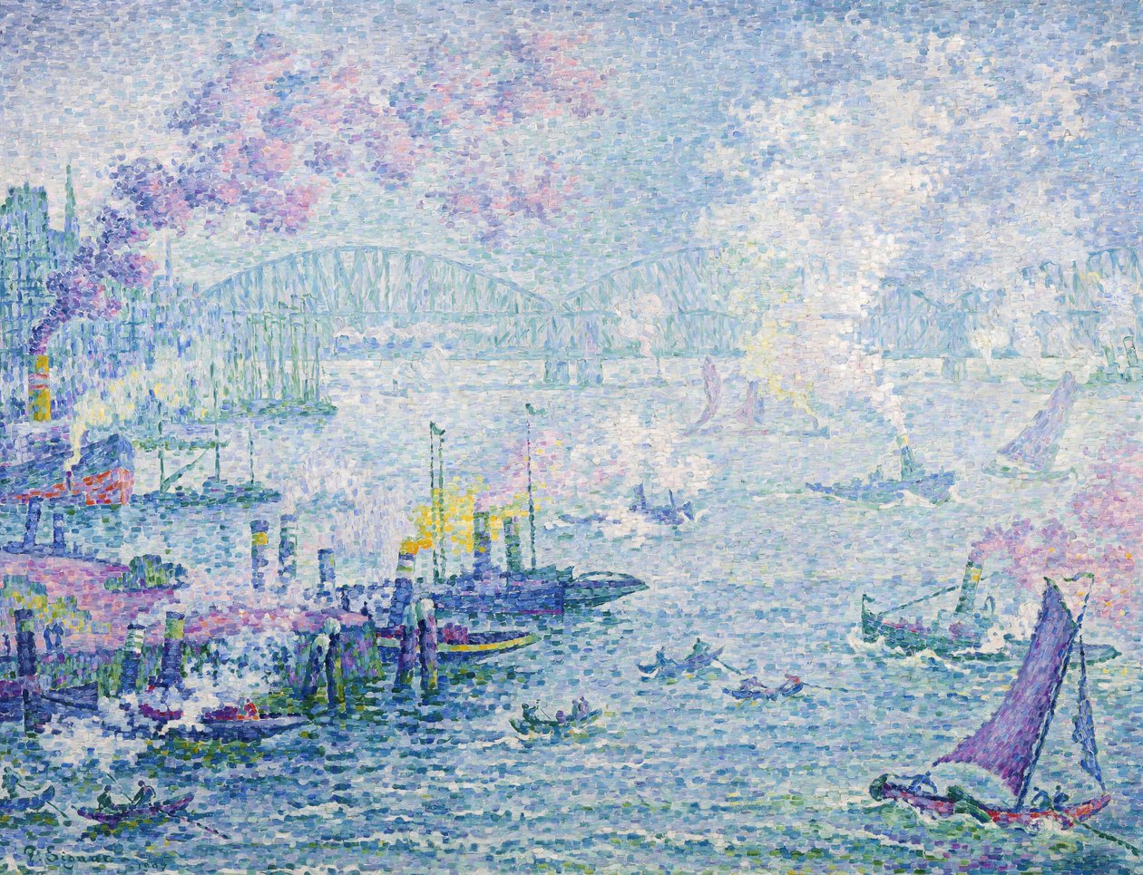 O porto de Roterdã, 1907 de Paul Signac