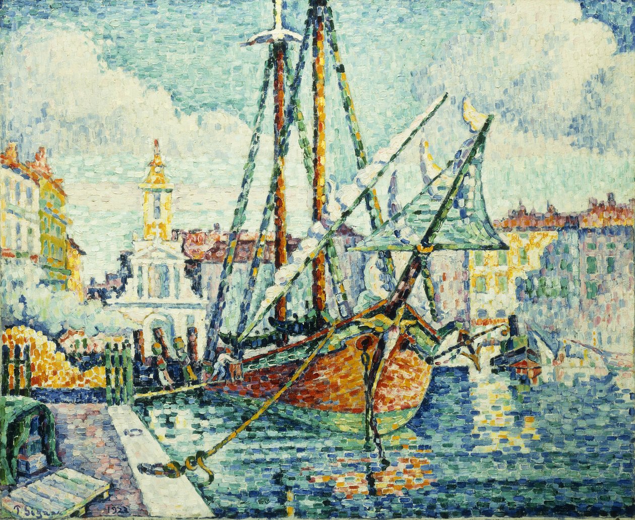 O porto de St. Tropez; Porto de St. Tropez, 1923 de Paul Signac