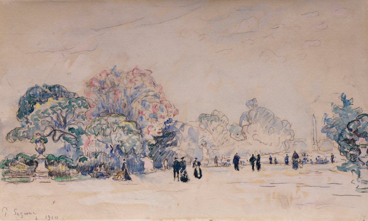 As Tulherias, Paris, 1910 de Paul Signac
