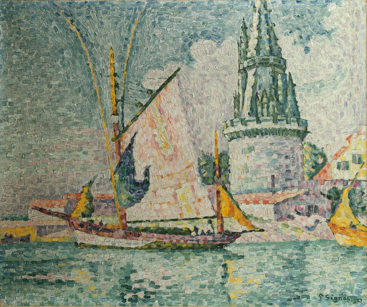 A viagem dos quatro sargentos em La Rochelle, 1927 de Paul Signac