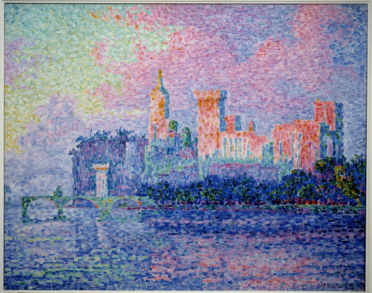 O castelo dos papas em Avignon. Pintura de Paul Signac (1863-1935) de Paul Signac