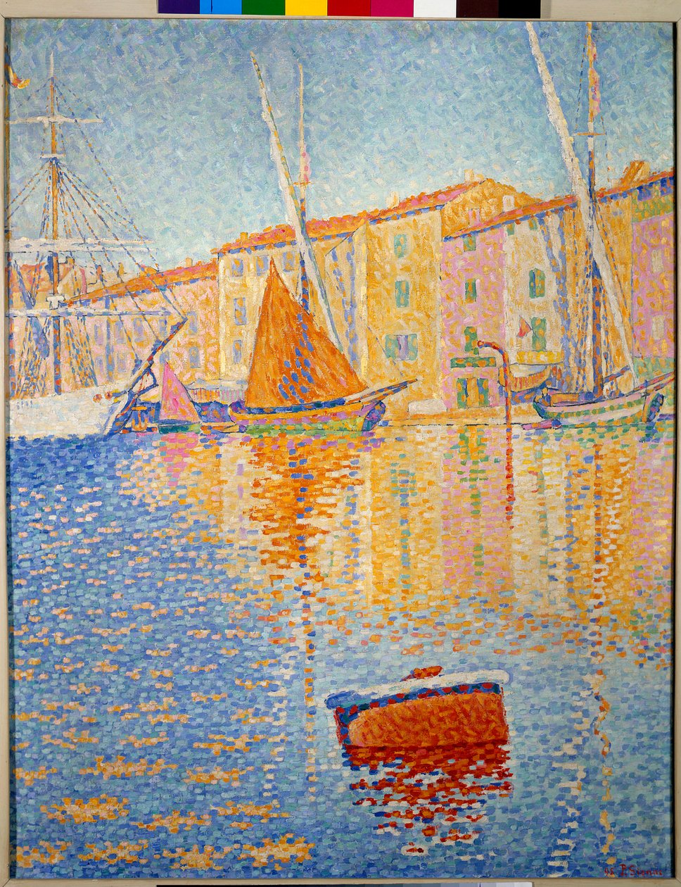 A bóia vermelha (Saint Tropez). Pintura de Paul Signac (1863-1935) de Paul Signac
