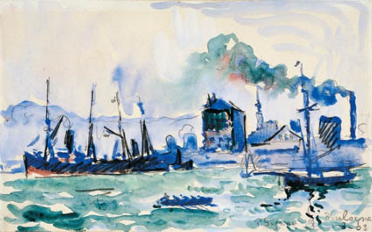 Vista do porto de Boulogne-sur-Mer de Paul Signac
