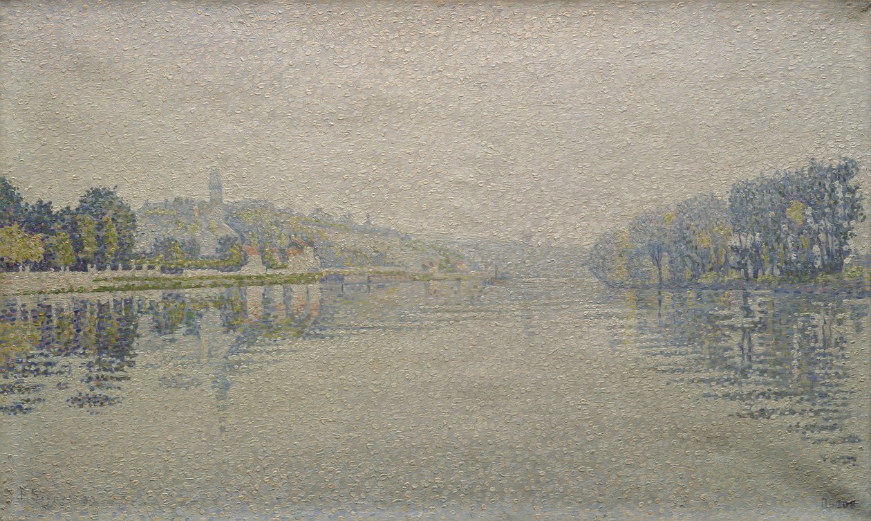 Vista do Sena em Herblay, 1889 de Paul Signac