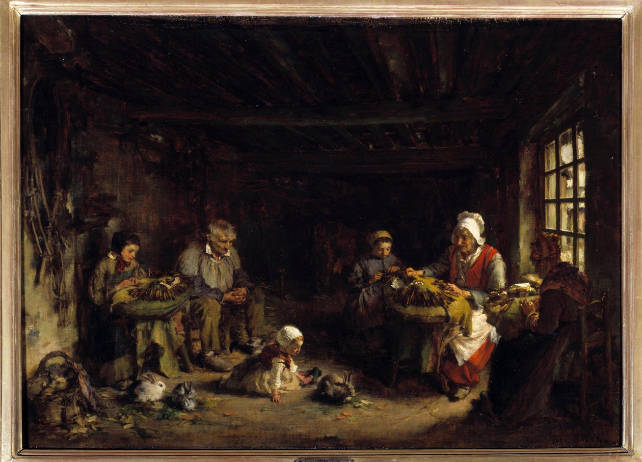 Rendas em Asnieres. Pintura de Paul Soyer (1823-1903). Paris, Musee de la Legion d