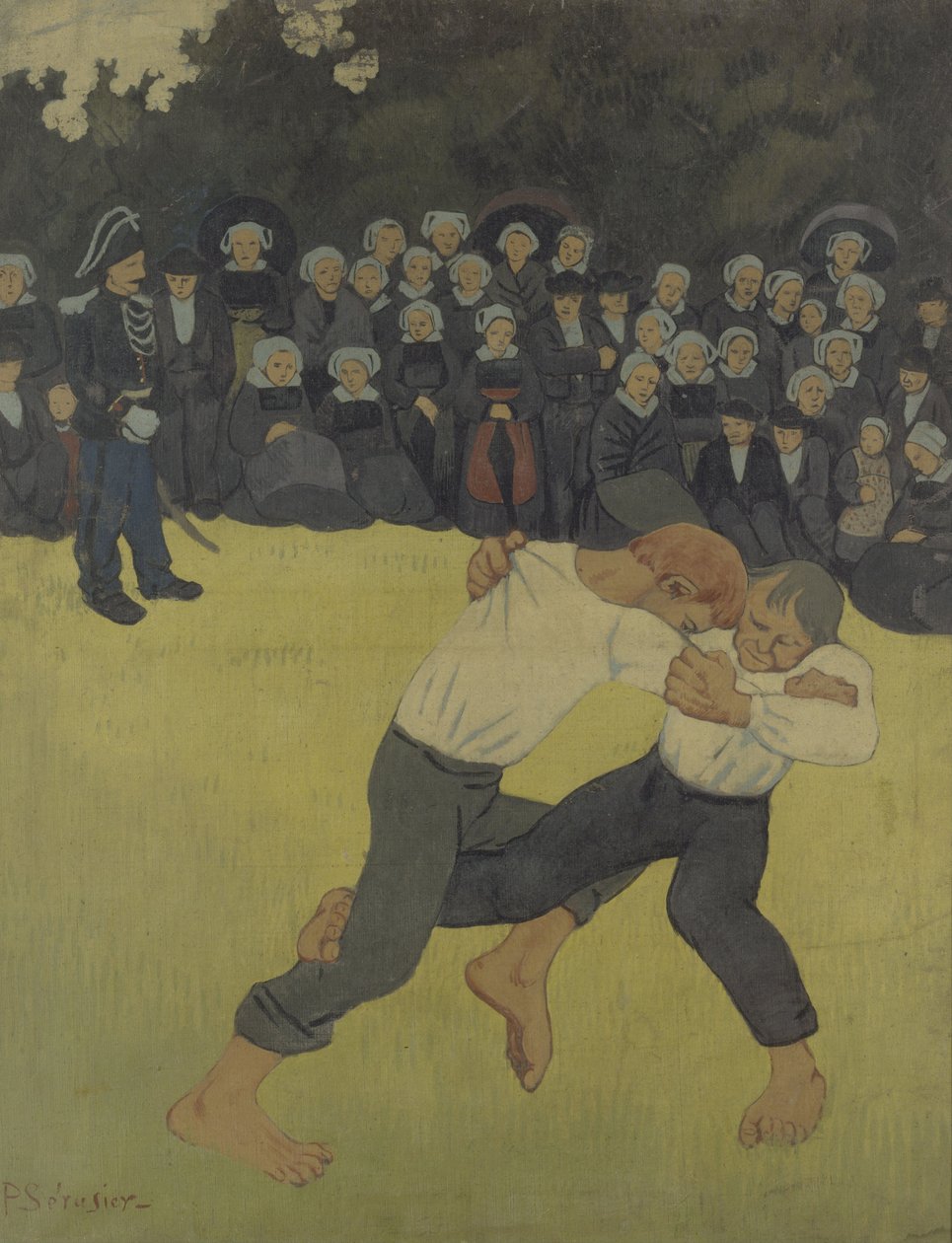 Breton Wrestling, 1890-1891 de Paul Sérusier