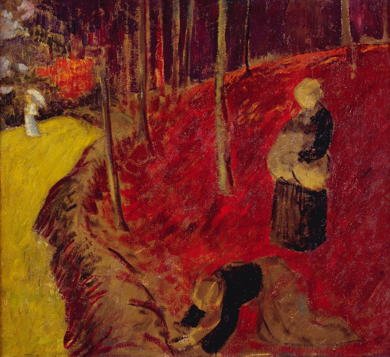 Coletores de samambaias no Bois d "Amour em Pont Aven; Les Ramasseuses de Fougeres au Bois d" Amour em Pont Aven, c.1910 de Paul Sérusier