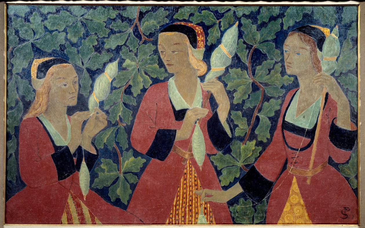 The Three Spinners Painting de Paul Serusier (1863-1927) 1918 Brest Museum of Fine Arts de Paul Sérusier